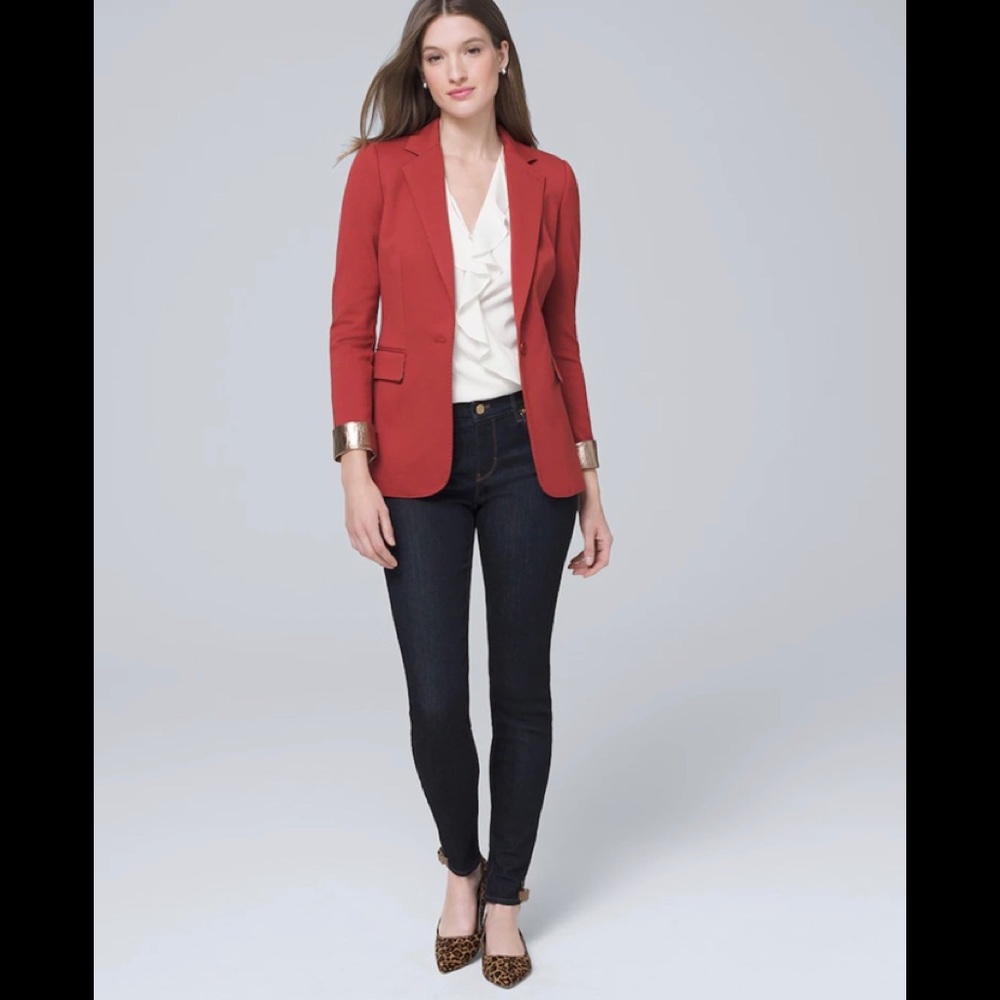 NWT White House Black Market Metallic Blazer - Picture 2 of 4